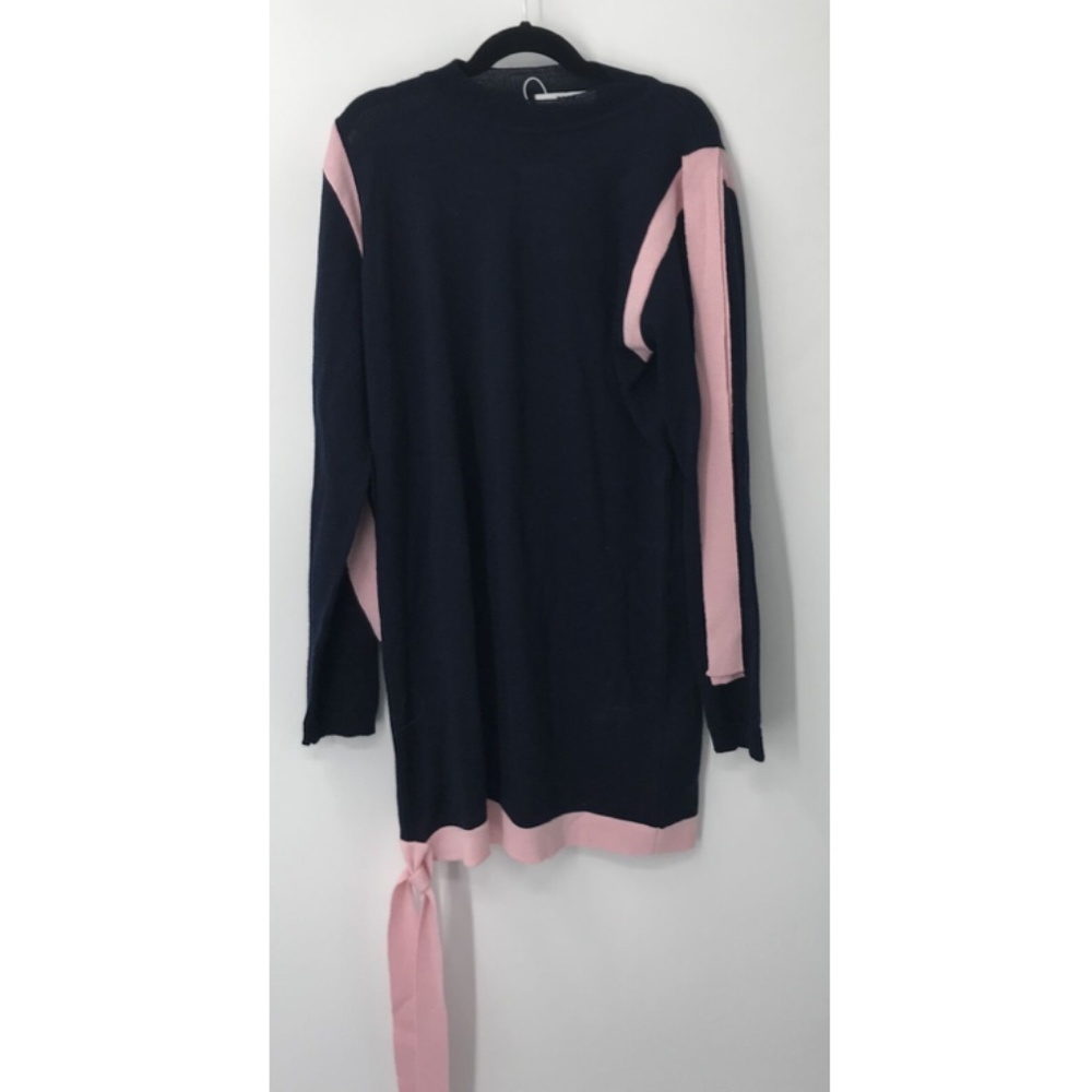 MSGM Kids navy pink trim wool blend sweater dress sz 14y